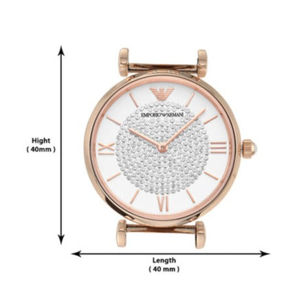 Emporio Armani Gianni T Bar Quartz White Dial Two Tone Steel Strap Watch For Women - AR80035 - Image 4